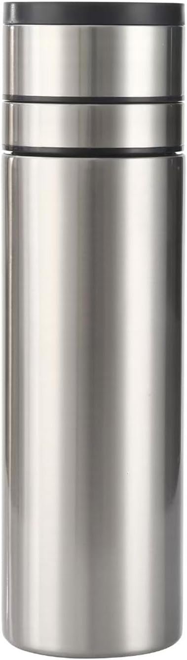 Silver 500ml Stainless Steel Vacuum Insulated Tumbler, Travel Portable Coffee and Tea Bottle