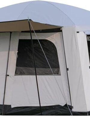 4-6 Person Camping Tent, Large Family Cabin Tents with Porch & Rainfly, Double Layer Waterproof Glamping Tent with 2 Rooms 2 Doors, Portable Big Tents for Outdoor Camping Hiking Party