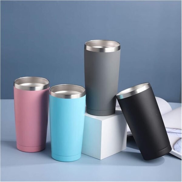 Gray 20oz Stainless Steel Vacuum Insulated Tumbler, Car Travel Coffee Mug Gift Set