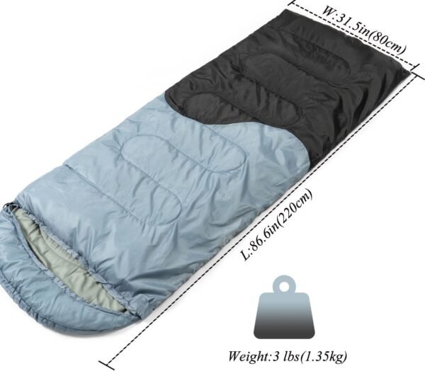 Sleeping Bag - 3 Seasons for Adults Kids Boys Girls Camping Hiking - Warm Cold Weather Lightweight Portable with Compression Bag for Backpacking in Spring, Summer, Fall and Winter