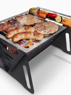 Charcoal Grill, Portable BBQ Smoker - Lightweight Tabletop Outdoor Grill for Camping, Picnics, Garden, Beach Parties - 6"*4.6"*4.9