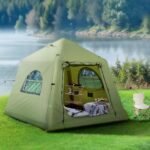 Upgraded 100% Waterproof Inflatable Camping Tent, Large Blow-Up Air Tent, No Assembly Needed Luxury Glamping House, Oxford Fabric