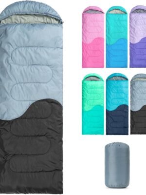 Sleeping Bag - 3 Seasons for Adults Kids Boys Girls Camping Hiking - Warm Cold Weather Lightweight Portable with Compression Bag for Backpacking in Spring, Summer, Fall and Winter