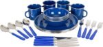 24-Piece Enamel Camping Tableware Set