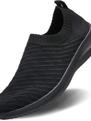 Women Comfort Elastic Sock Slip On Walking Lightweight Non-Slip Fall Shoes (Size:5.5-11)