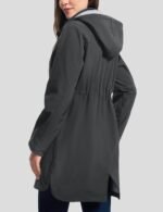 Women Long Fleece Lined Jackets Warm Winter Windbreaker Rain Coat Hooded Softshell Windproof Insulated