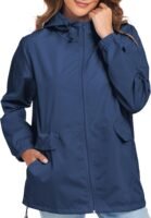 Women Lightweight Raincoat Waterproof Packable Outdoor Windproof Hooded Active Rain Jacket S-XXL