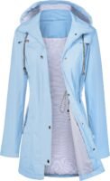 Raincoat Women Waterproof Long Hooded Trench Coats Lined Windbreaker Travel Jacket S-XXL