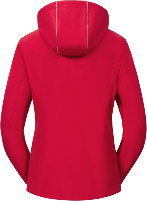 Women Softshell Jacket Lightweight Fleece Lined Rain Jacket Waterproof Warm Windbreaker Coat With Removable Hood