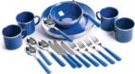 24-Piece Enamel Camping Tableware Set