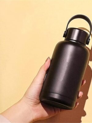 Black Triple-Layer Insulated Shaker Cup, 400ml Portable Heating Hand Warmer Coffee Cup
