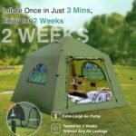 Upgraded 100% Waterproof Inflatable Camping Tent, Large Blow-Up Air Tent, No Assembly Needed Luxury Glamping House, Oxford Fabric