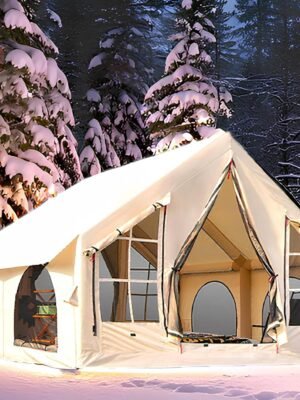 Inflatable Camping Tent, Flagship Waterproof Glamping Tent 5 MINS Instant Setup Blow Up Tents, Bathtub-Style Base Air Tents