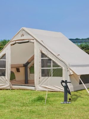 Inflatable Tent with Pump, 2-4-6 Person Instant Glamping Camping Tents House, Easy Setup Blow Up Family Tents for 4 Seasons Waterproof Inflatable Tent for Camping with Mesh Windows.