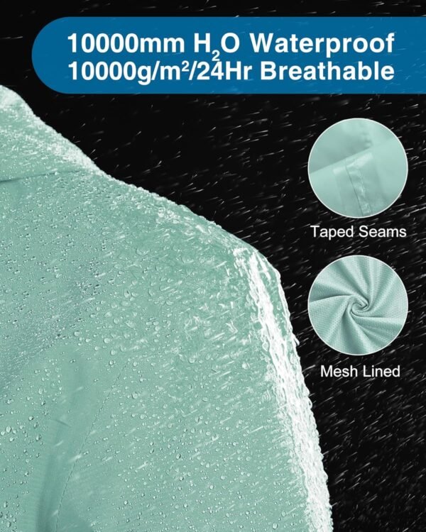 Packable Rain Jacket Women Lightweight Waterproof Raincoat with Hood Cycling Bike Jacket Windbreaker