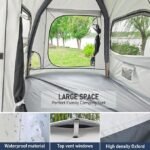 Easy Set up Inflatable Camping Tent 3-4 Person Glamping Outdoor Air Blow Up Tents, Waterproof Inflatable House Tent for Adults