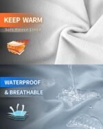 Women Softshell Jacket with Hood Fleece Lined Warm Lightweight Waterproof Insulated Windbreaker