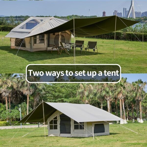 Inflatable Tent with Pump, 2-4-6 Person Instant Glamping Camping Tents House, Easy Setup Blow Up Family Tents for 4 Seasons Waterproof Inflatable Tent for Camping with Mesh Windows.